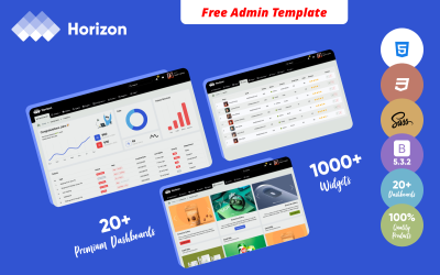 Horizon - Modello di amministrazione Bootstrap 5 GRATUITO