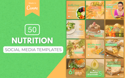 50 Nutrition Canva sablon közösségi médiához
