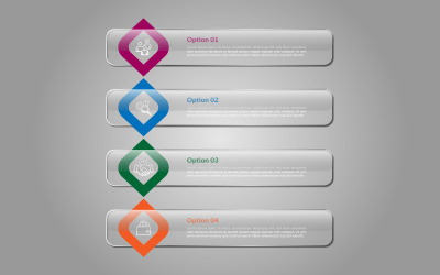 Kare tarzı parlak vektör infografik tasarımı.