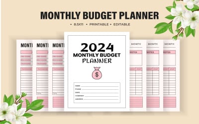 2024 Budget monthly planner kdp interior