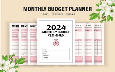 Měsíční plánovač rozpočtu na rok 2024 kdp interiér