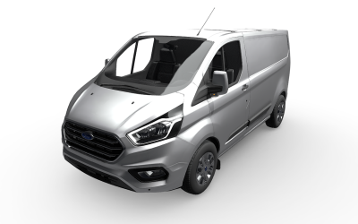 Modelo 3D de van personalizada Ford Transit - veículo comercial versátil e realista