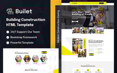 Bouw - Websitesjabloon voor bouwconstructies