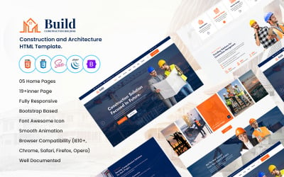 Build - Plantilla HTML de construcción y arquitectura.