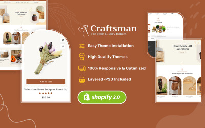Craftsman - 手工制作、家具和家居装饰 - Shopify 主题