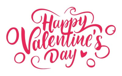 Happy Valentines Day Schriftzug Hintergrund Grußkarte Kostenloses kalligrafisches Design