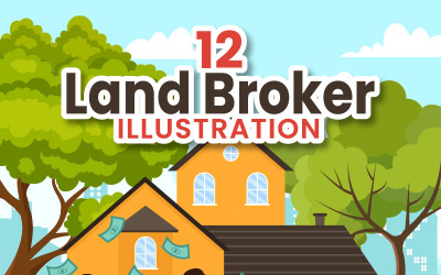 12 Landmakler-Vektorillustration