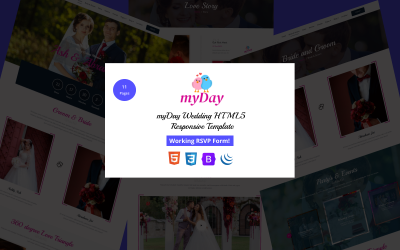 myDay - Responsive HTML5-mall för bröllop