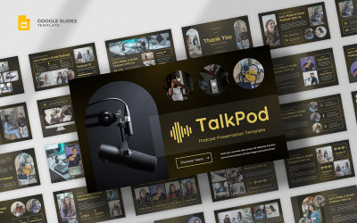 Talkpod - Podcast &amp;amp; Radio Google Slides-sjabloon