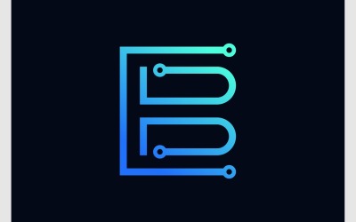 Bokstaven EB Circuit Tech Logotyp