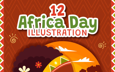 12 Illustrationen zum glücklichen Afrika-Tag