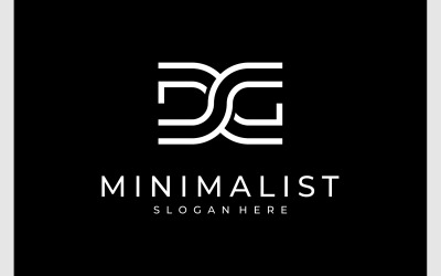 Letra DG Iniciales Logotipo Minimalista
