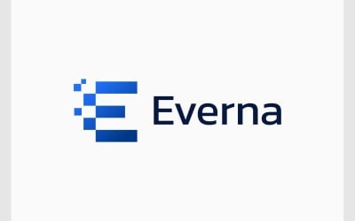 Letter E Data Digital Technology Logo