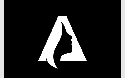 Lettera A Logo Del Volto Di Donna Di Bellezza