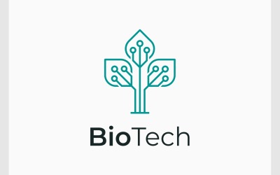 Logo liścia obwodu Plant Tech