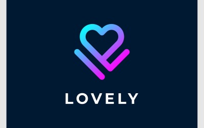 Amor Coração Simples Logotipo Moderno