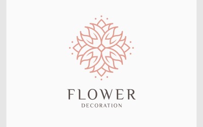 Blomma Mandala lyxig logotyp