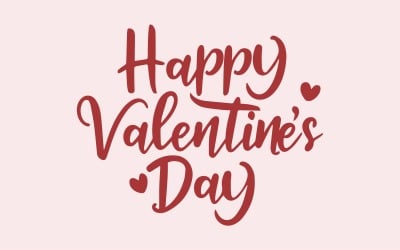 С Днем Святого Валентина надпись каллиграфия с формой сердца бесплатный шаблон