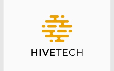 Logo della tecnologia digitale a nido d&amp;#39;ape dell&amp;#39;alveare