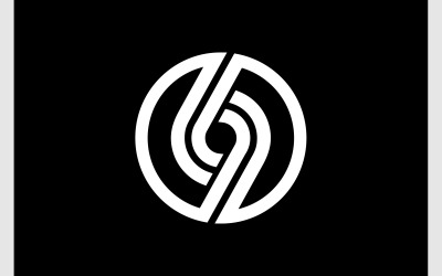 Logo moderno del cerchio numero 6 9