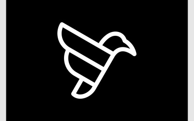 Logotipo minimalista do pássaro voador