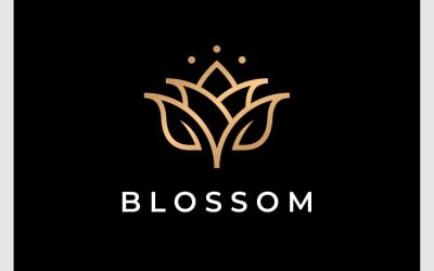 Lotus Blossom Flower Luxury Logo