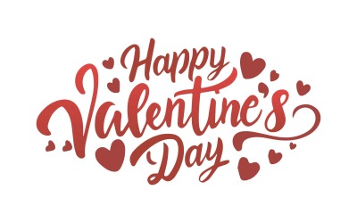 Happy valentine day typography with hearts vector for postcard print poster invitation free