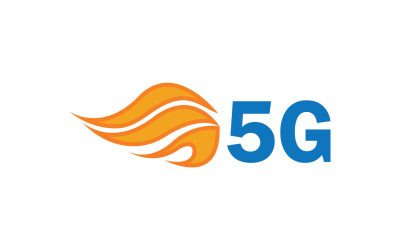 5G sinyal ağı teknolojisi logo vektör simgesi v15