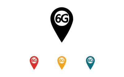 6G jel hálózati technológia logó vektor ikon v33