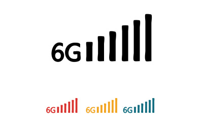 6G-signalnätverksteknologi logotyp vektorikon v21