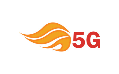Icona vettore logo tecnologia rete segnale 5G v5