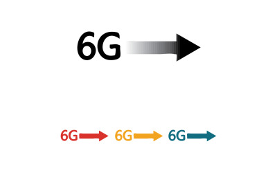 Icône vectorielle du logo de la technologie du réseau de signaux 6G v30