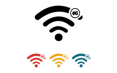 Icono vectorial del logotipo de tecnología de red de señal 6G v19
