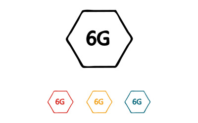 Icono vectorial del logotipo de tecnología de red de señal 6G v28