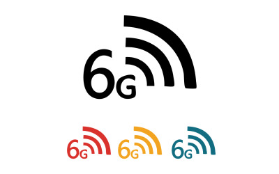 Icono vectorial del logotipo de tecnología de red de señal 6G v38
