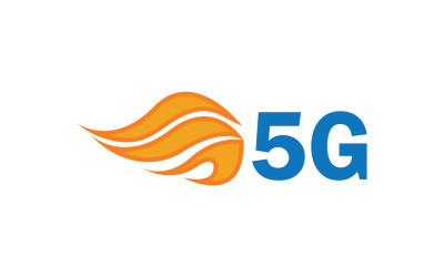 Ikona wektora logo technologii sieci sygnałowej 5G v15
