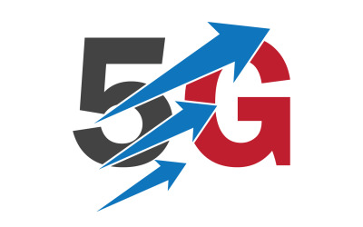 Ikona wektora logo technologii sieci sygnałowej 5G v20