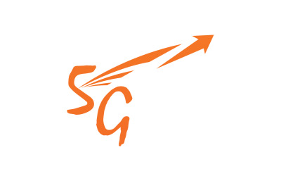Ikona wektora logo technologii sieci sygnałowej 5G v22
