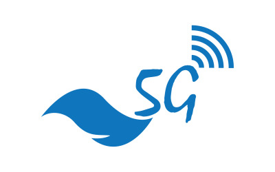 Ikona wektora logo technologii sieci sygnałowej 5G v4
