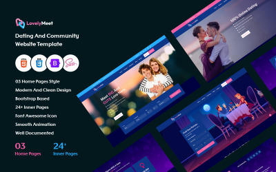 LovelyMeet - 约会和社区 HTML 模板。