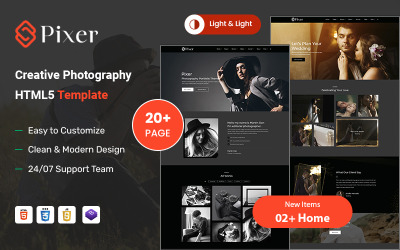 Pixer – modelo HTML5 de fotografia criativa