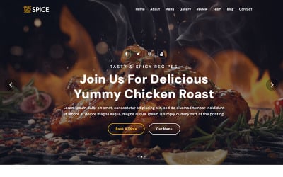 Spice - modelo de página de destino responsivo para alimentos e restaurantes