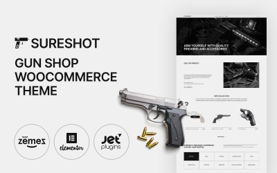 SureShot - Gun Shop, Shooting Club och Weapon WooCommerce-tema