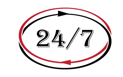 Design de logotipo do ícone de 24 horas v20