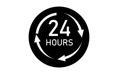 Diseño de logotipo de icono de 24 horas v79