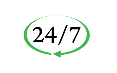 Diseño de logotipo de icono de tiempo de 24 horas v10