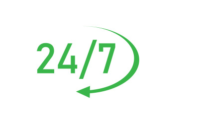 Diseño de logotipo de icono de tiempo de 24 horas v11