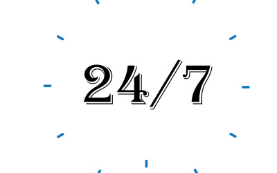 Diseño de logotipo de icono de tiempo de 24 horas v12