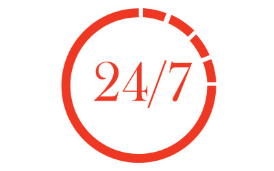 Diseño de logotipo de icono de tiempo de 24 horas v13