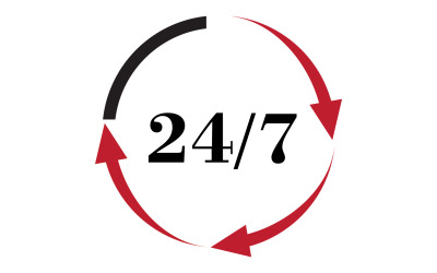 Diseño de logotipo de icono de tiempo de 24 horas v15
